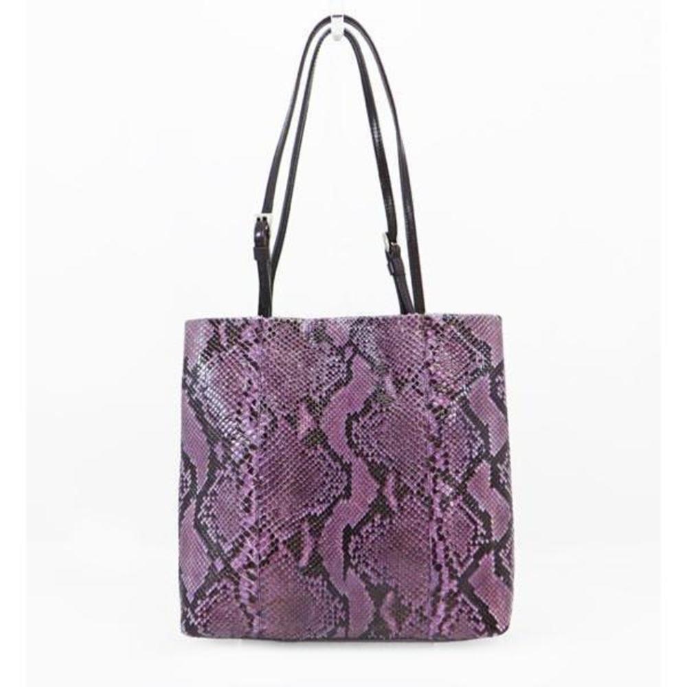 Prada Python Leather Tote Bag Purple - image 1